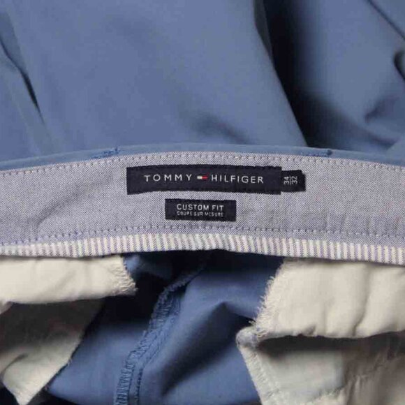 Tommy Hilfiger Custom Fit Chinos Blue Flat Front ACTUAL SIZE 35 X 32 - Picture 2 of 2